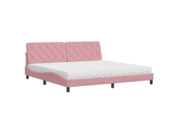 Bed, Beds Vidaxl Cor-de-rosa Veludo (200 X 200 Cm)
