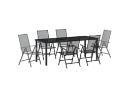 Conjunto 7 Conjunto De Jantar Para Jardim Vidaxl Antracite Aço Revestido A Pó (200 X 80 X 73 Cm)