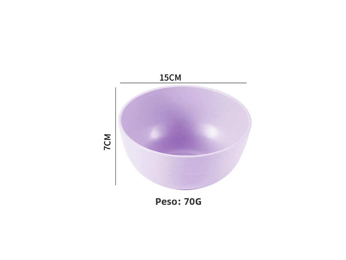 Tigela de Cozinha Ecológica de Plástico Sólido de 15 Cm , Grande Capacidade (roxa). MDUG (6 Polegadas)