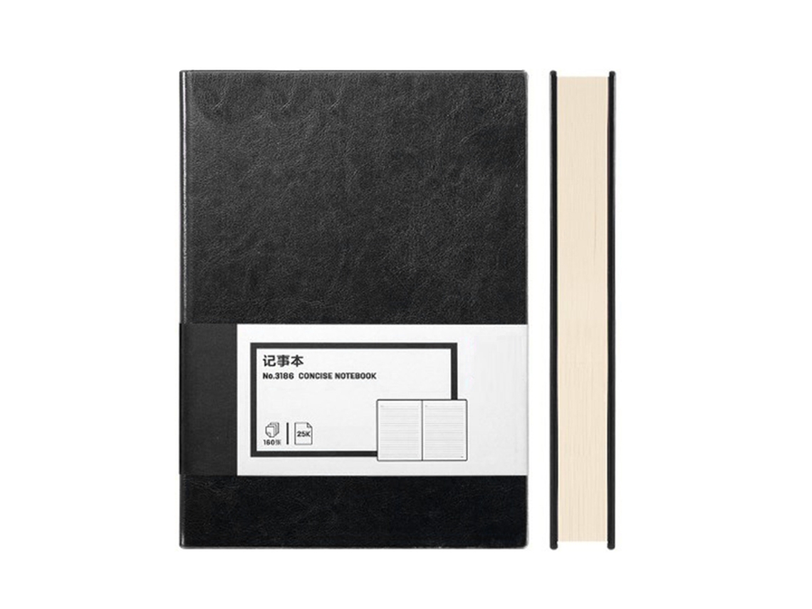 Cadernos De Diário De Couro Pu Vintage 25k Com 160 Páginas Para Escola E Escritório Preto