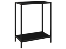 Vidaxl Mesa Consola 60x35x75 Cm Vidro Temperado Preto