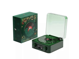 Toca Discos Lumena, Alto Falante Bluetooth Waves Vinyl Com 4 Modos Ajustáveis Slowmoose