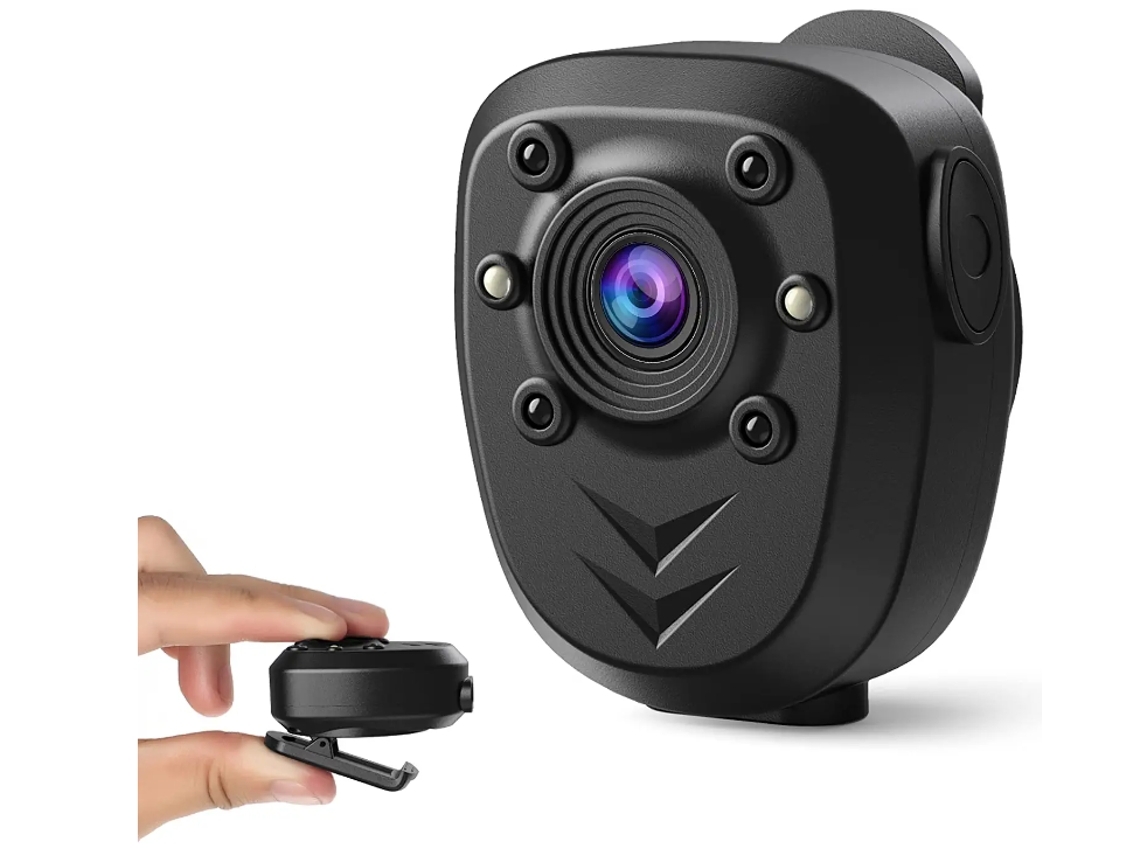Cartão de Memória de 16 Gb Embutida com Mini Câmera de Corpo com Visão Noturna Ir e Gravação de Loop Hd 1080P para Exterior Segurança Preto YIZHOOD