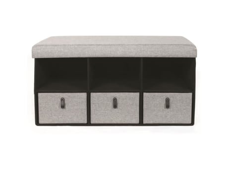 Banco de entrada dobrável Scandi - L. 76 x H. 39 cm - Cinza claro