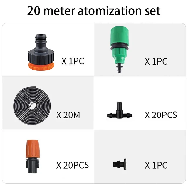 Kit de Irrigação com Bico Atomizador com Mangueira Pe 4/7 e Conector. MDUG (20 M)