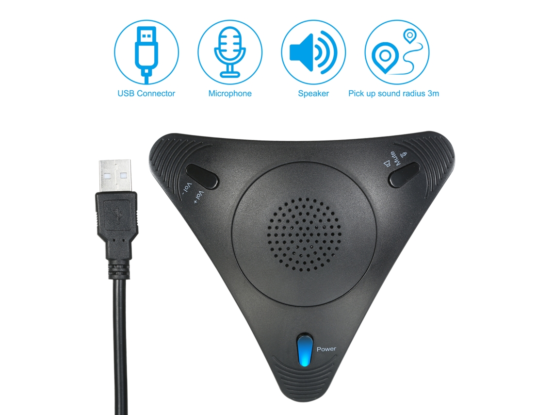 Microfone Usb Para Computador Com Alto-falante Integrado, Controle De Volume E Mudo, Plug Play Para Pc/notebook, Reuniões E Gravações