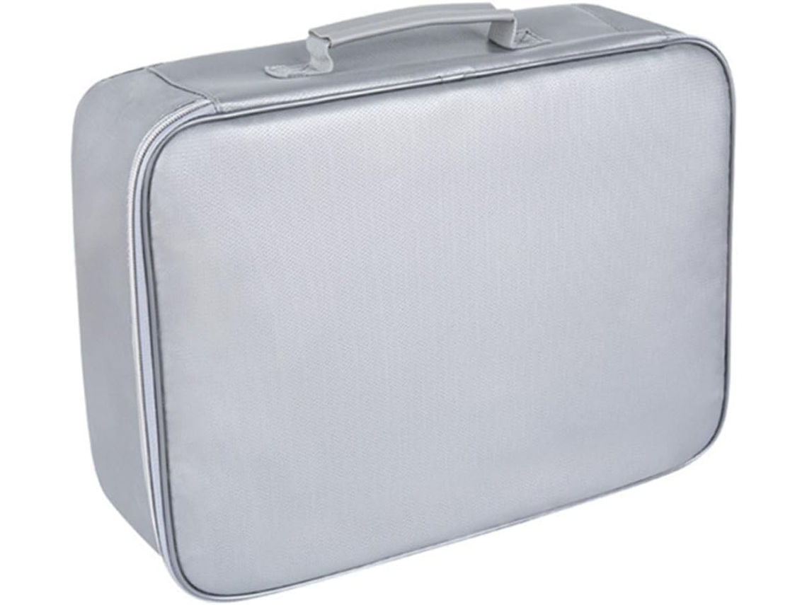 1 Bolsa Multifuncional Impermeável E Resistente Ao Fogo Para Armazenamento De Documentos, Cor Prata.