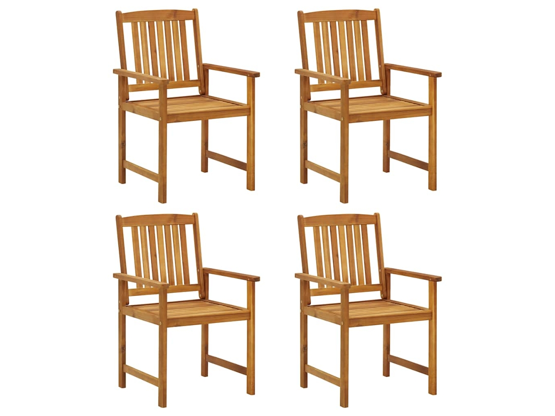 Maison Exclusive - Cadeiras De Jardim C/ Almofadões 4 Pcs Madeira De Acácia Maciça