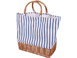Bolsa De Compras Ciieeo, Leve E Fácil De Limpar, Em Algodão E Linho Azul, Com Design Exclusivo.