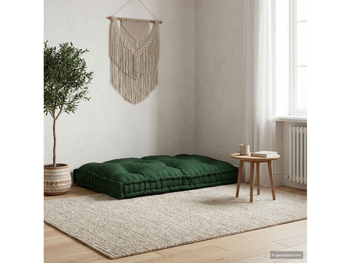 Vidaxl Travesseiro Para Sofá Pallet Verde 120 X 80 X 12 Cm Tecido