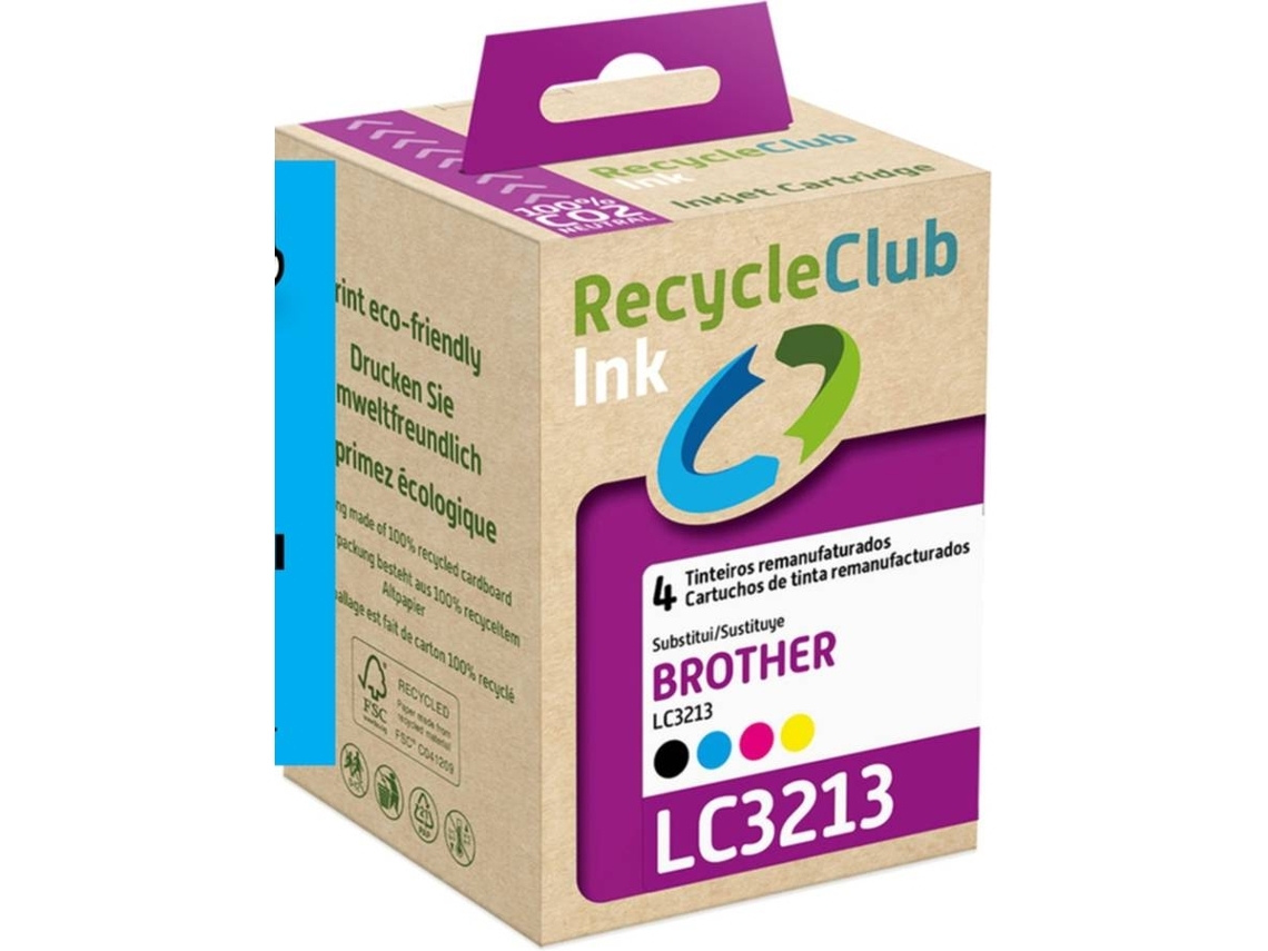 Pack 4 Tinteiros Reciclados RECYCLECLUB Colorido (Outlet Caixa Aberta - Brother L3213)