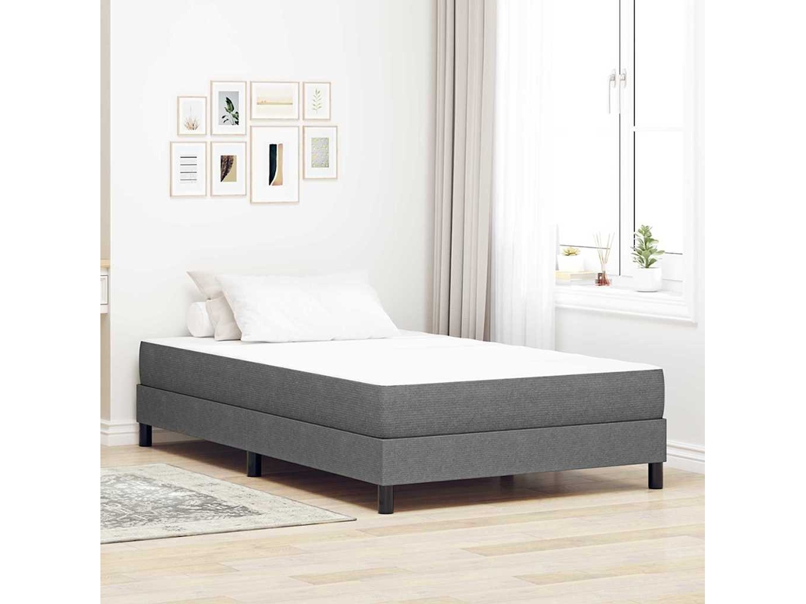 Vidaxl Colchão de Cama com Colchão Cinzento claro 120 X 190 Cm Tecido