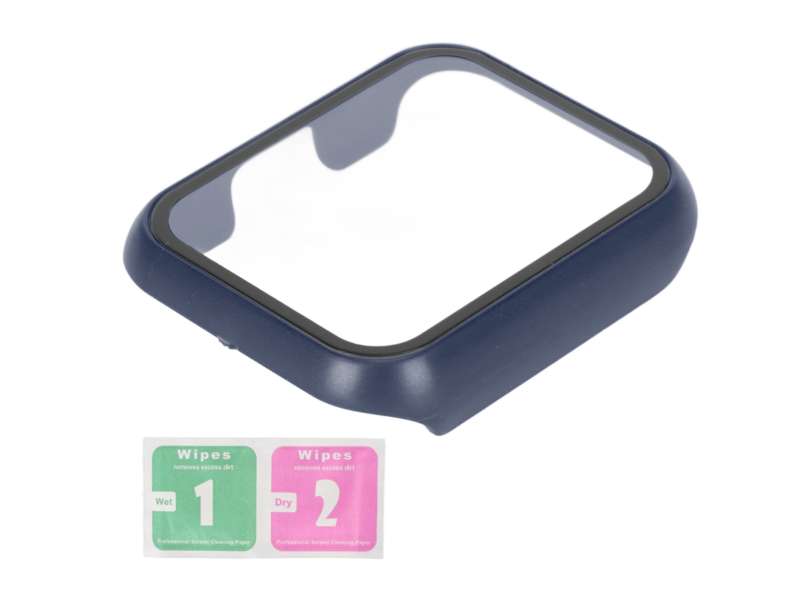 Capa Protetora para Realme Watch 2 com Vidro Temperado Azul Meia noite Pc