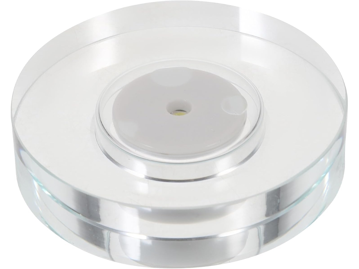 Suporte Giratório De Vidro Com Base Led Para Acrílico