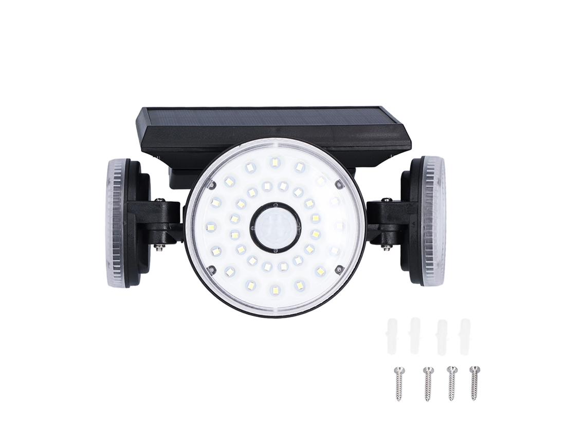 2026 lâmpadas Solares Exteriores com Sensor de Movimento 3 Cabeças Ajustáveis 70led Impermeáveis Ip65 para Jardim Pátio Carretera