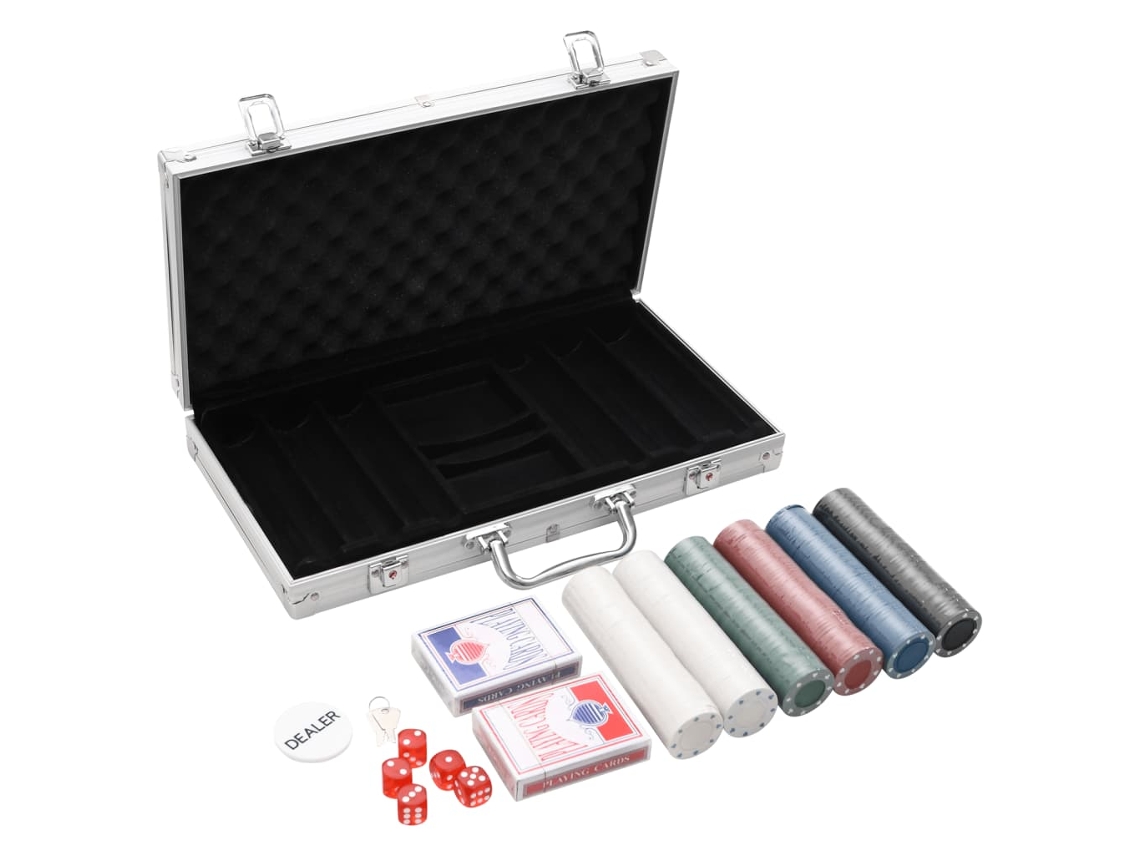 Vidaxl Conjunto De Fichas De Póquer 300 Pcs 4 G