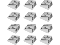 Pacote Com 12 Apontadores De Lápis De Alumínio Com 2 Furos, Manual Bime, Zqkla Aquaforge