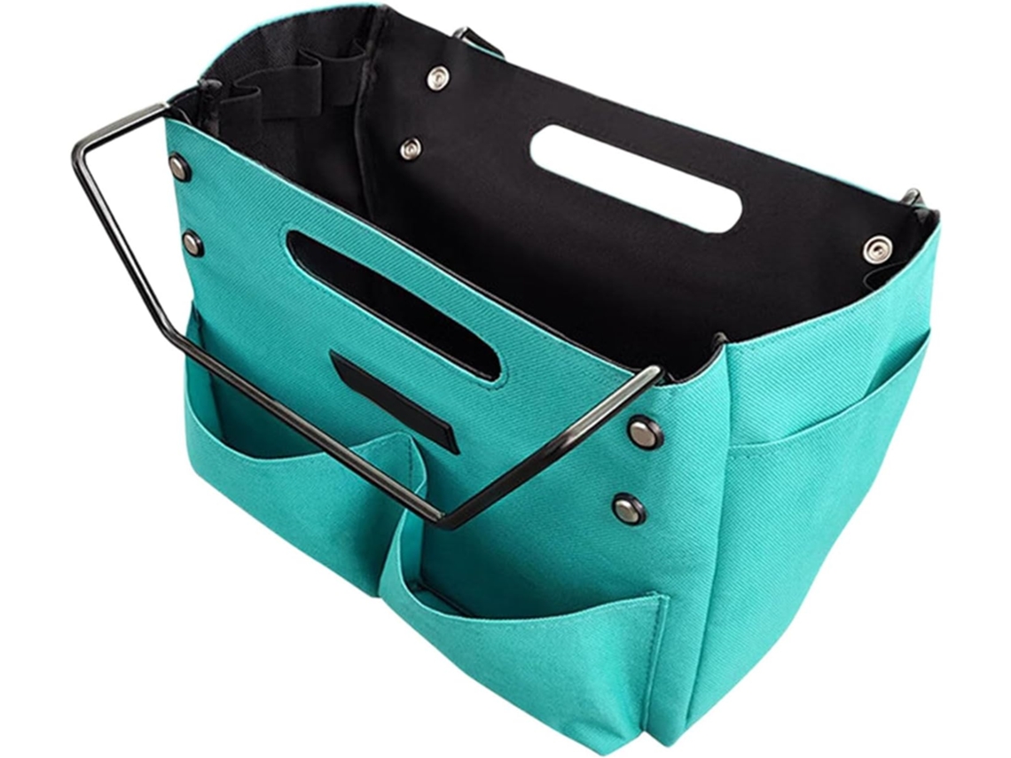 Organizador de ferramentas com estrutura de nylon resistente para eletricistas e bolsa de armazenamento.