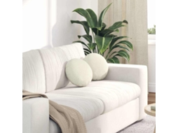 Vidaxl Almofadas De Assento 2 Unid. Veludo Creme Ø30 X 13 Cm