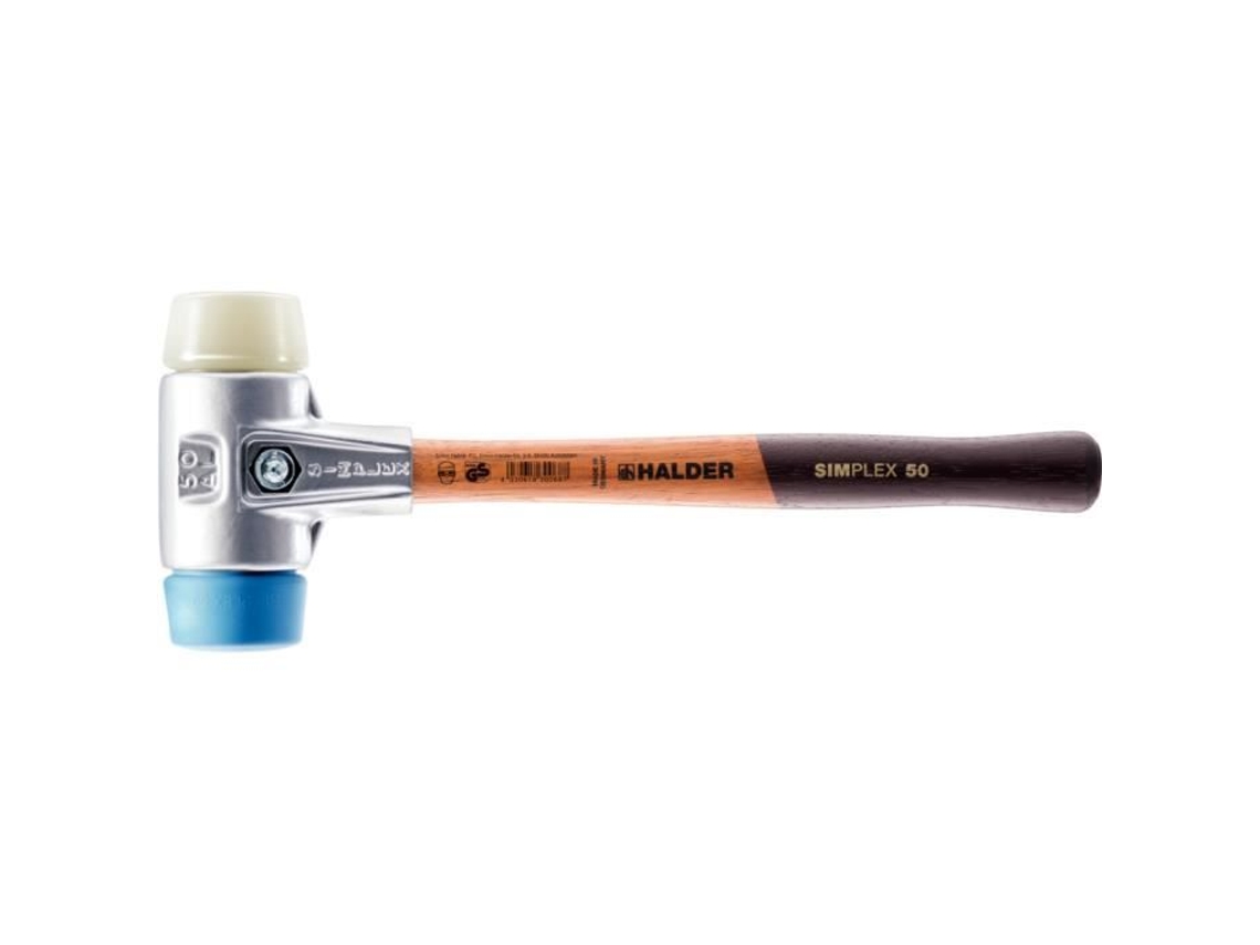 HALDER Simplex Macio Tpe / Macete de Nylon com Caixa de Alumínio e Cabo de Madeira D30 Mm