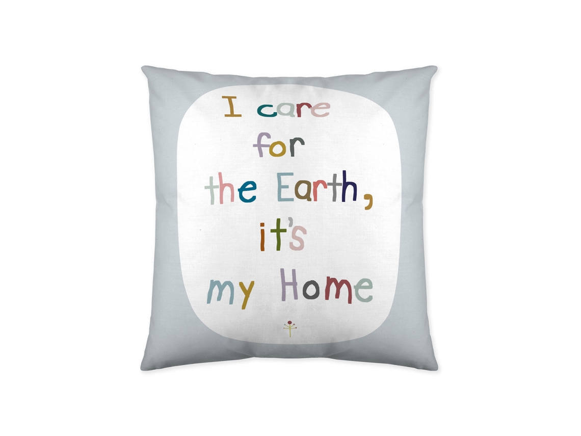 Capa de Almofada Estampada Sem Enchimento 40X40 Cm Algodão Extra Macio Fabricado na Espanha Save The Earth HACIENDO EL INDIO