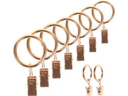 Conjunto De 40 Presilhas Cortina Em Metal Dourado Com Argolas Para