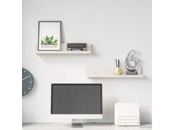 Vidaxl Prateleiras De Parede 2 Pcs 50x11x9 Cm Pinho Maciço Branco