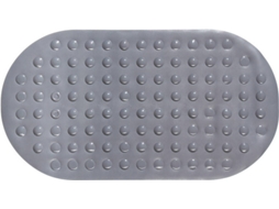 Tapete Duche Antiderrapante BASIC & CO Pvc Cinzento Oval 68X37Cm