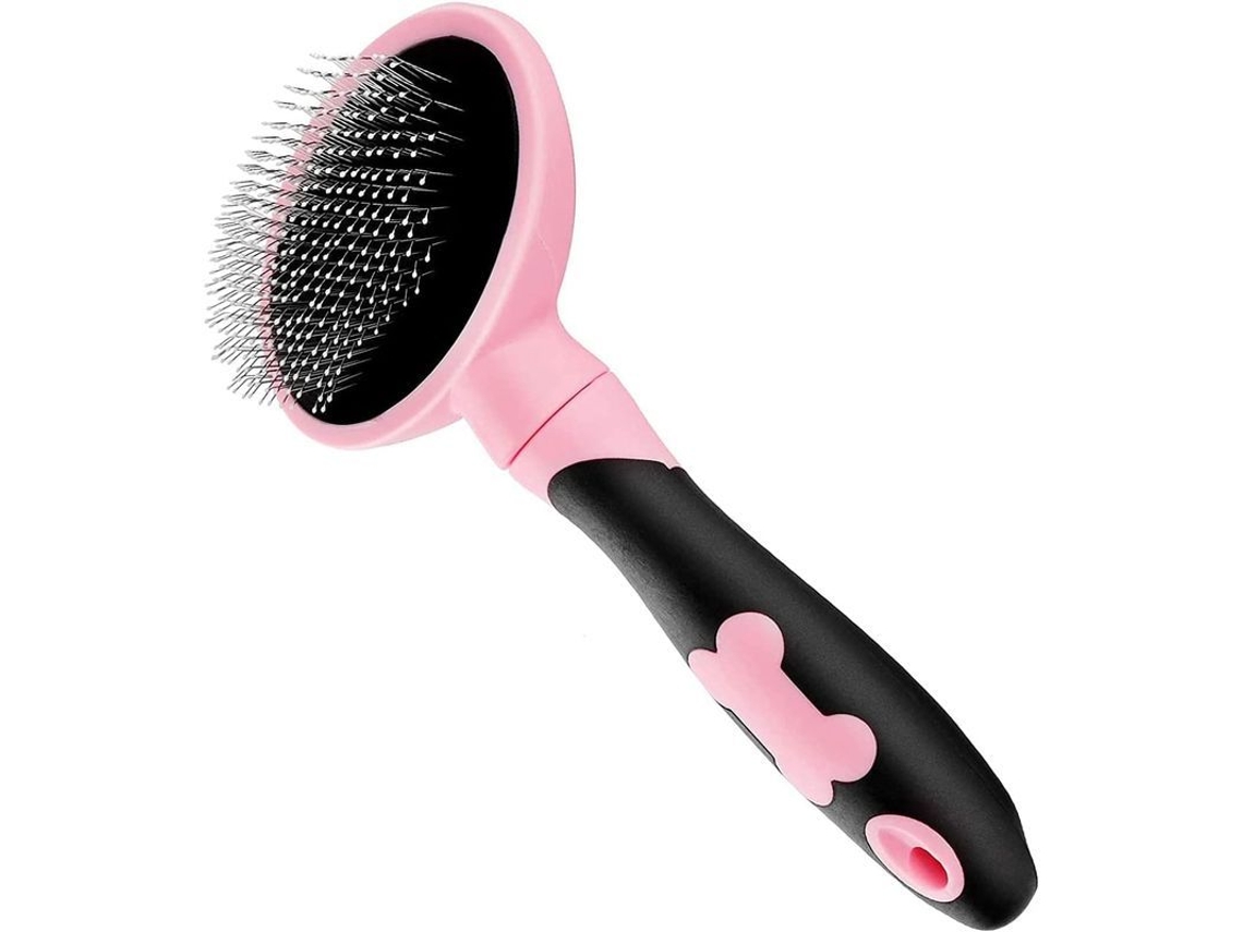 Pente Para Cães E Gatos Com Cabelo Longo E Curto- Escova De Grooming Rosa