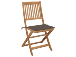 Conjunto de 4 Cadeiras de Jardim Dobráveis com Almofadões Acácia Maciça MAISON EXCLUSIVE (4 pcs)