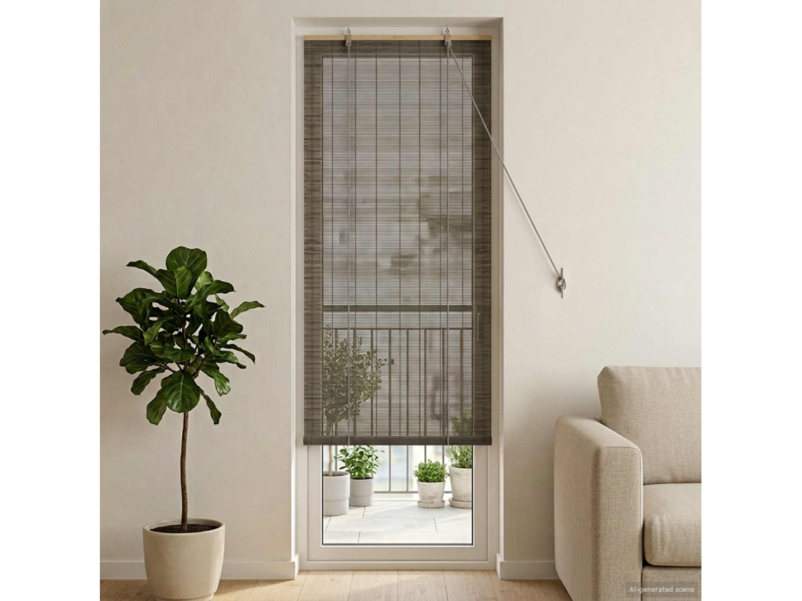 Vidaxl Estores De Rolo Cinzento 50 X 220 Cm Bambu