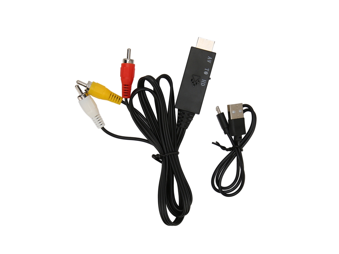 Cabo Av Para Interface Multimídia Hd Com 3 Conectores Rca Conversão De Áudio E Vídeo(1m)
