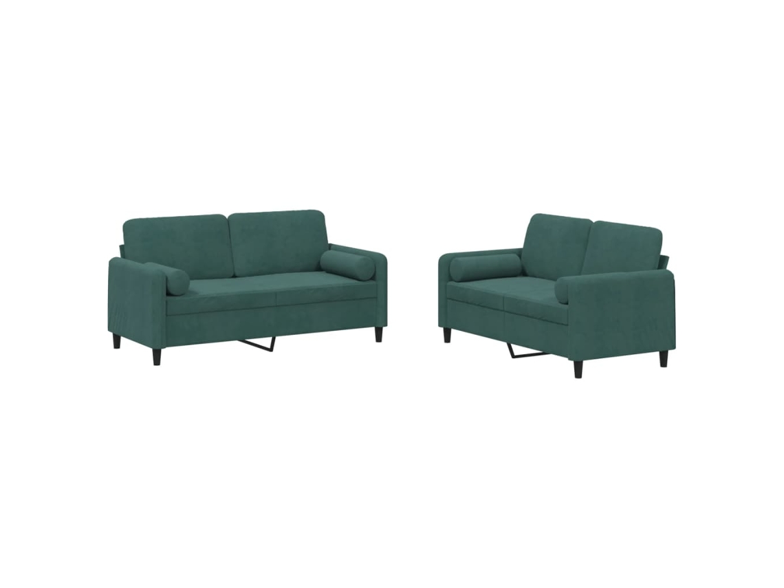 Sofa Set, Sofa Sets Vidaxl Verde Veludo (n/a)
