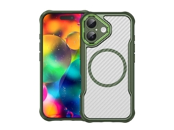 Capa Transparente Para Iphone 17 - Textura De Fibra De Carbono - Magsafe
