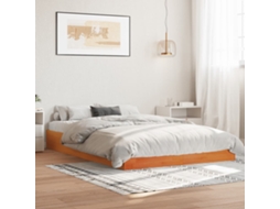 Vidaxl Cama Sem Colchão 160x200 Cm Madeira Pinho Maciço Castanho-mel