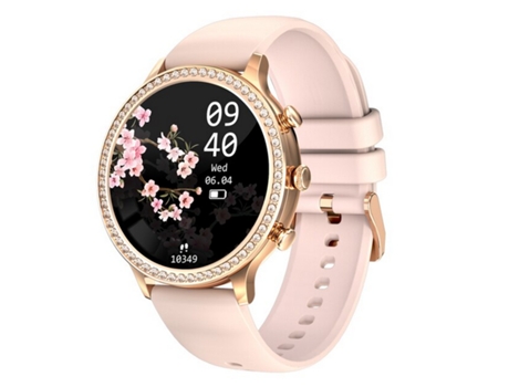Smartwatch Lige I70 Bracelete Silicone Rosa Feminino Menus em Português Recebe Notificações e Alerta de Chamadas Incluí Funções Desportivas