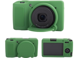 Capa Silicone HEXINYIGJLY para Ricoh Gr Iii/gr Iiixtampa Objetiva Removível, Acesso Tripé Verde