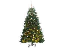Vidaxl Árvore Natal Artificial Articulada C/ 300 Luzes Led+bolas 210cm