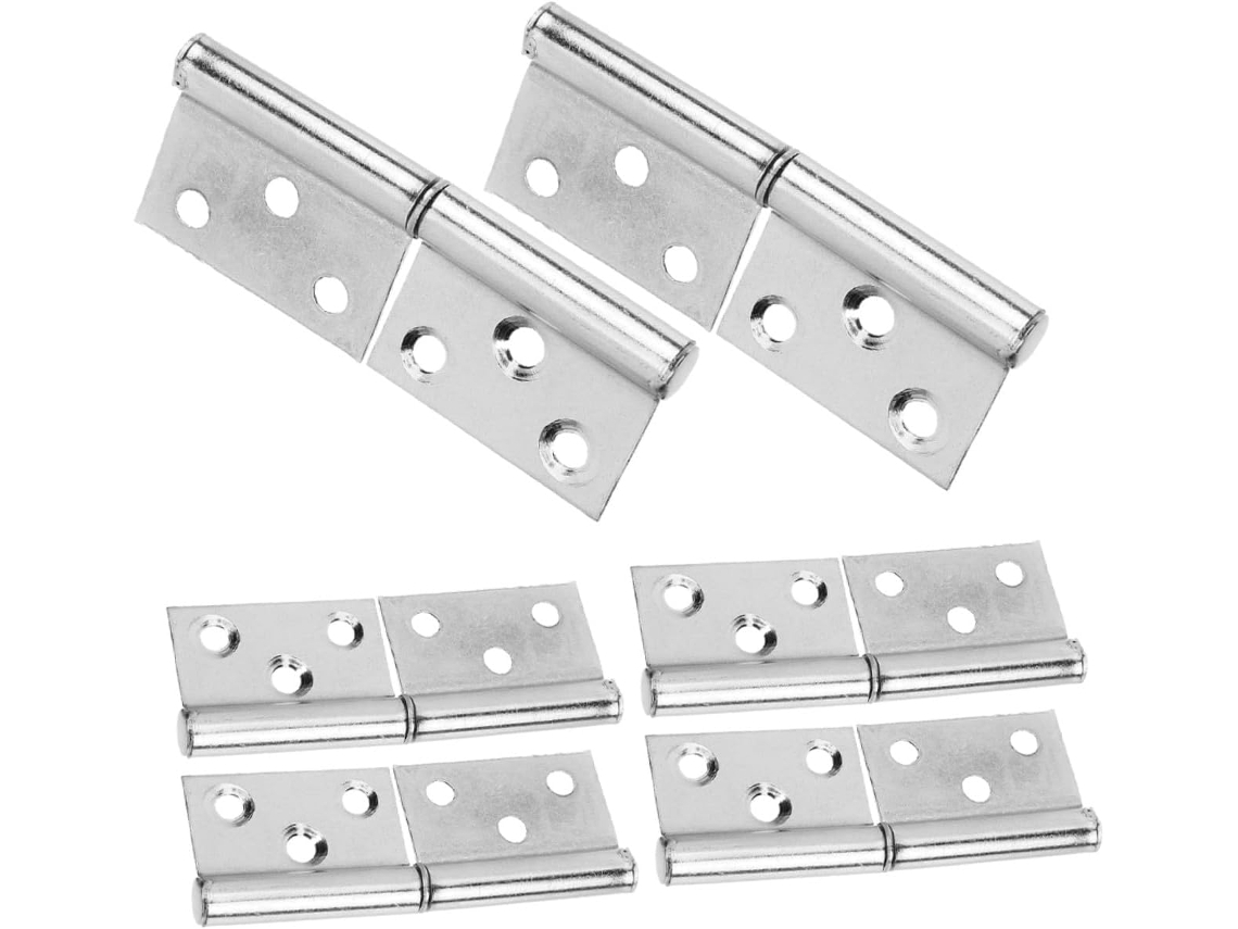 Conjunto De 6 Dobradiças Aço Inoxidável Reforçadas, Removíveis, Para