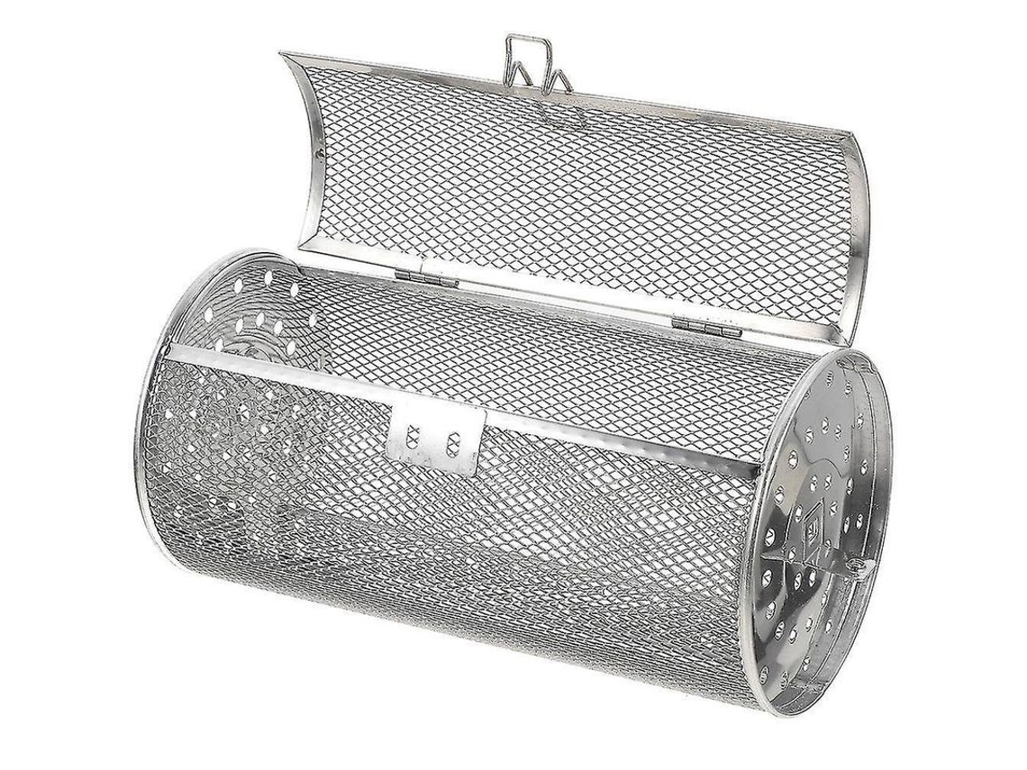 Cesta rotatória de aço inox, para forno air fryer, grelha, assadeira S/MARCA