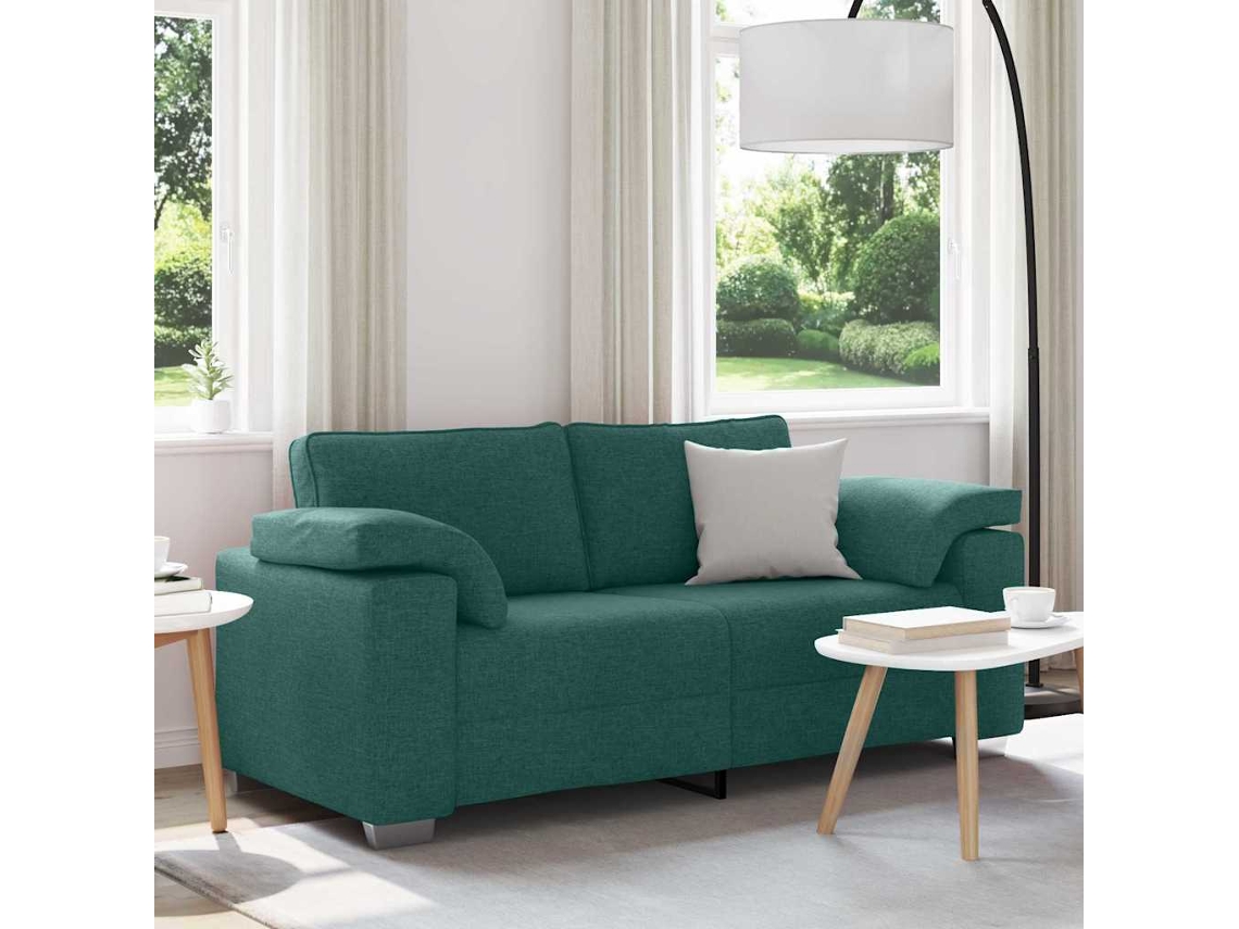 Vidaxl Sofá De Dois Lugares Verde Escuro 180 Cm Tecido
