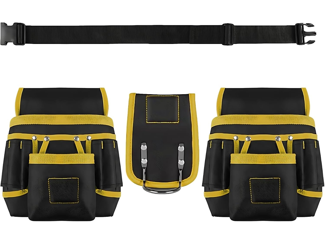 Cinto De Ferramentas Com 3 Bolsos, Organizador De Ferramentas Em Tecido Oxford, Cinto De Trabalho Para Encanador