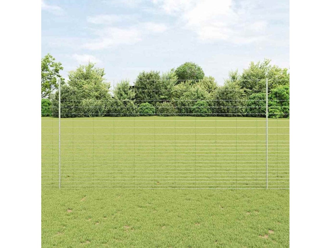 Vidaxl Cerca Selvagem Para Exterior Com Postes 25 X 1,6 M Prateado