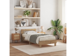 Cama Com Luzes Led Carvalho Artisan 100x200 Cm