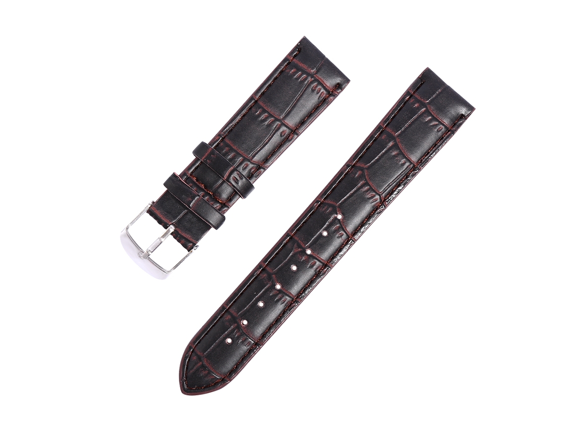 Correa De Reloj De Cuero Pu Con Hebilla De Acero Inoxidable (café 20mm)