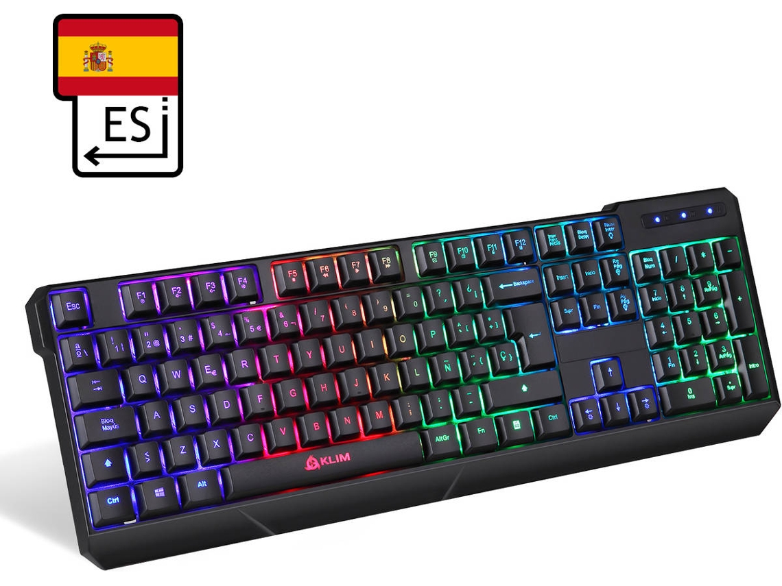 Teclado Gaming KLIM Chroma (Membrana - Wireless - Espanhol - Preto)