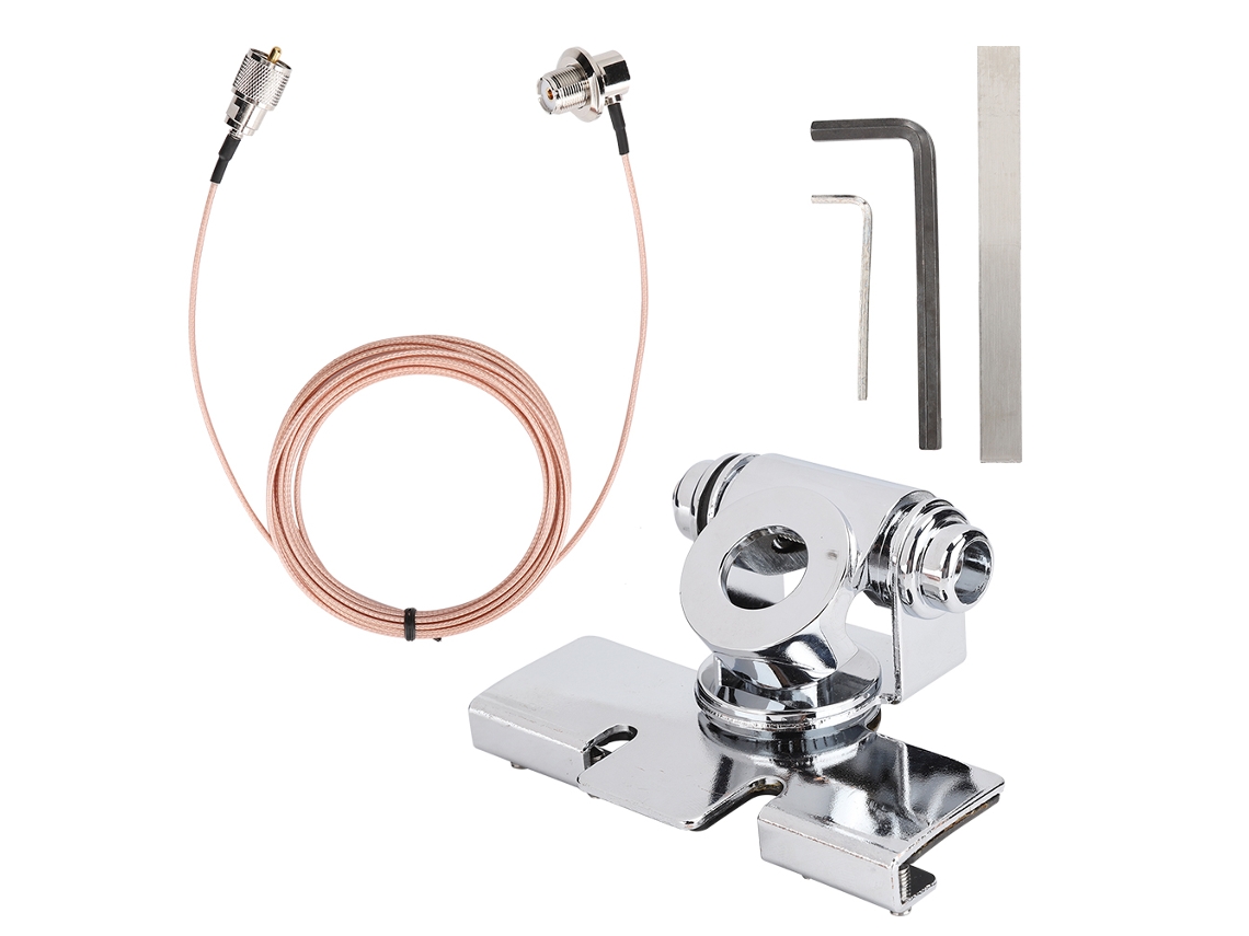 Aetheria suporte de Antena para Carro Rb 400 com Alimentador 5m e Kit Acessórios de Rádio Carro Preto