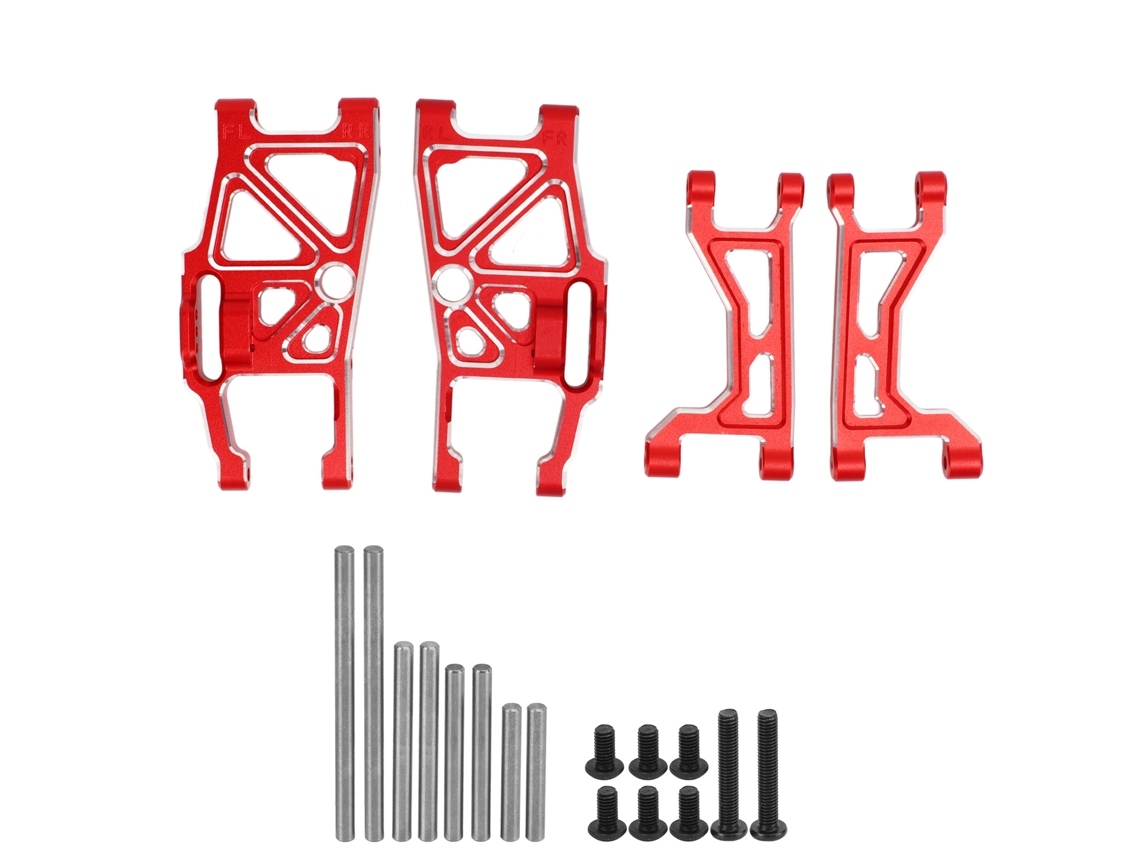 Mali bracos de Suspensao Superior Inferior Dianteiro Traseiro de Liga de Aluminio para Carro Rc Traxxas 1/10 Maxx 2.0 Vermelho