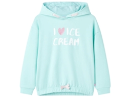 Sweatshirt Para Criança Com Capuz Ciano-claro 104