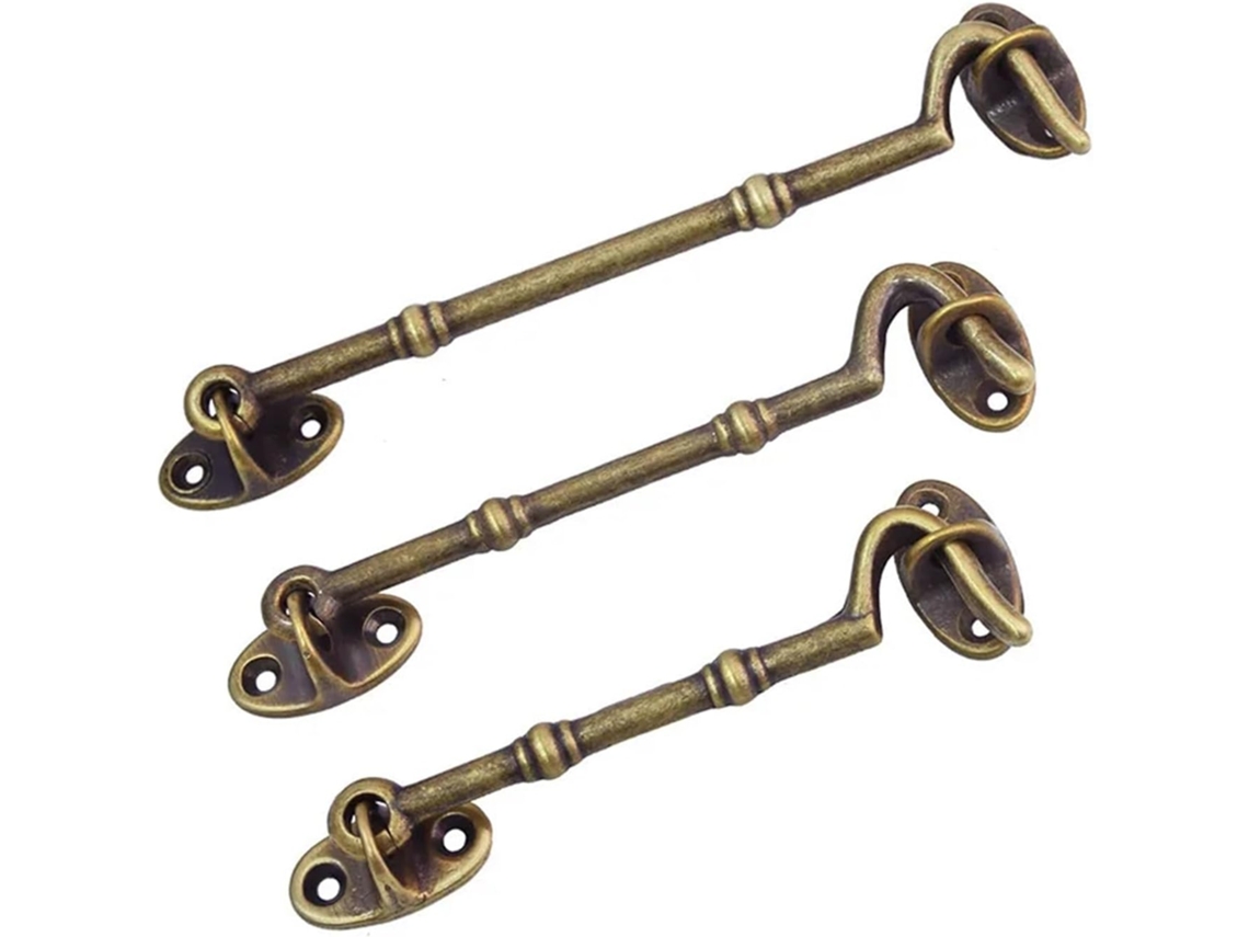 Fecho De Gancho E Olhal Para Porta, Conjunto De 2 Peças Multicoloridas Com Comprimento 10, 5a 22, 5cm Bronze, 12cm